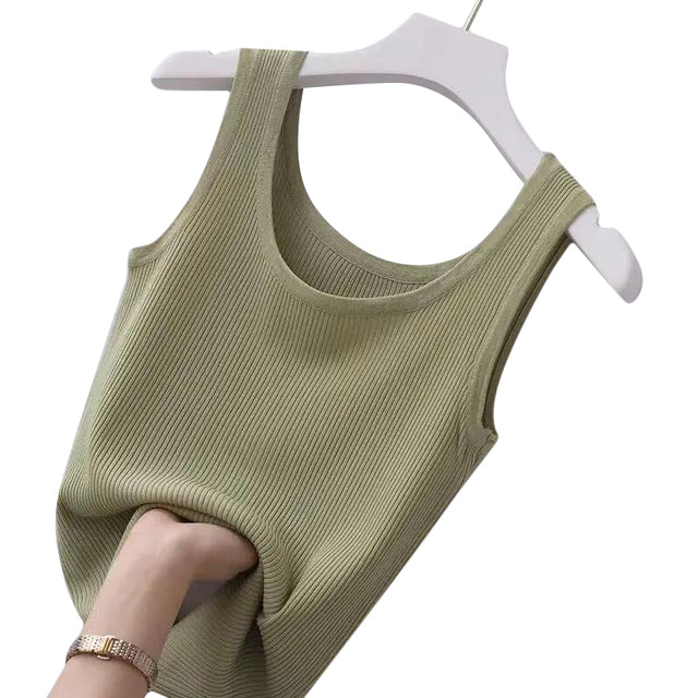 Summer Knitted Sleeveless Women's Slim Tank
