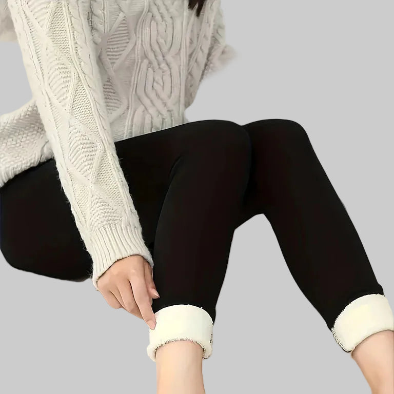 Women’s Cozy Lined Winter Leggings in Black – Plush Lining, Full-Length Fit, Sizes S–XL | The Pretty Pistol