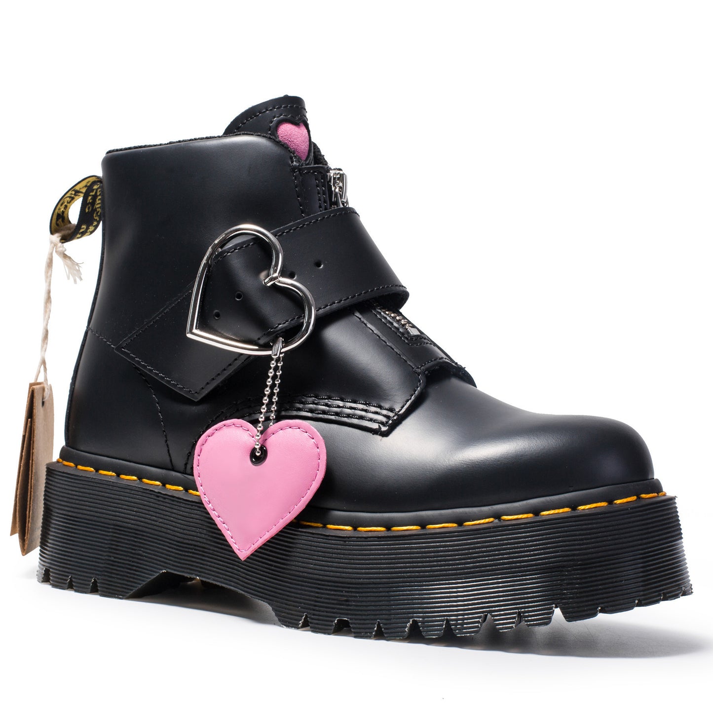 Heart Buckle Leather Ankle Boots for Women