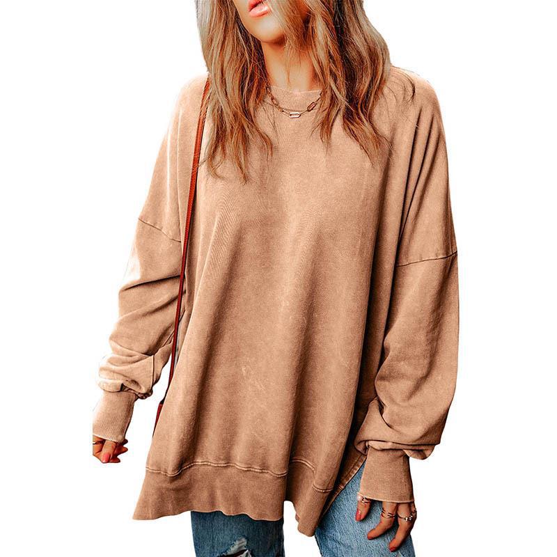 Solid Color Loose Pullover Top for Women