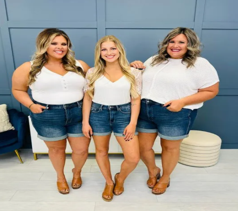 Tummy Control Denim Shorts for Women up to 3XL