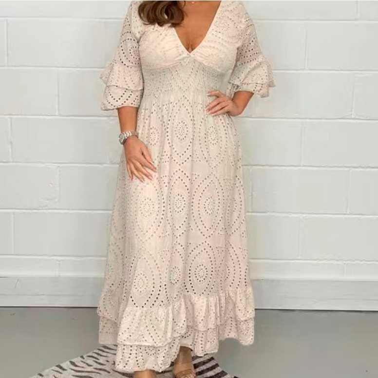 Women's High Waist Embroidered Dress for Parties S-5XL