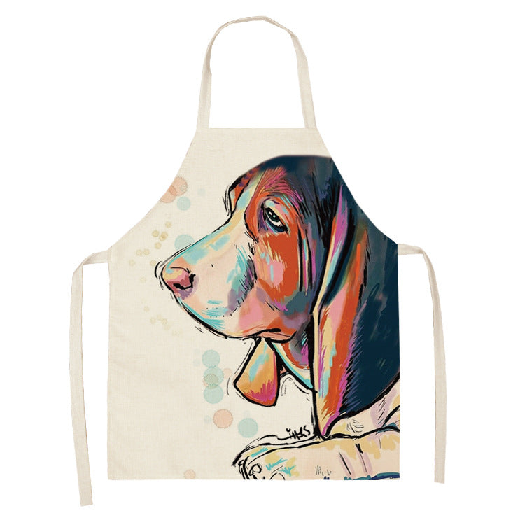 Nordic Polyester Dog Print Apron for Adults
