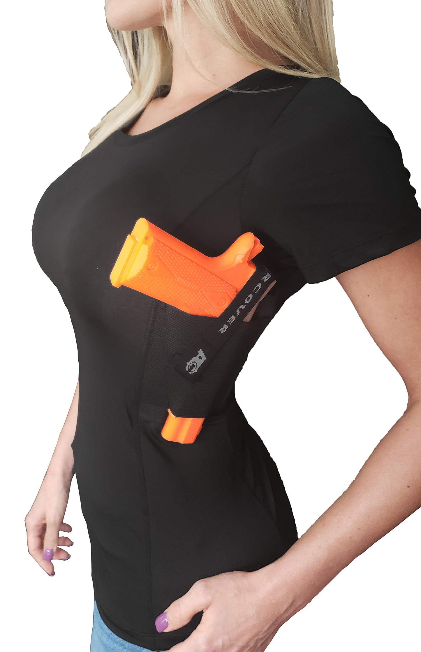 AC UNDERCOVER Concealed Carry Clothing Womens Top Gun Holster CCW Tactica (Black Large)