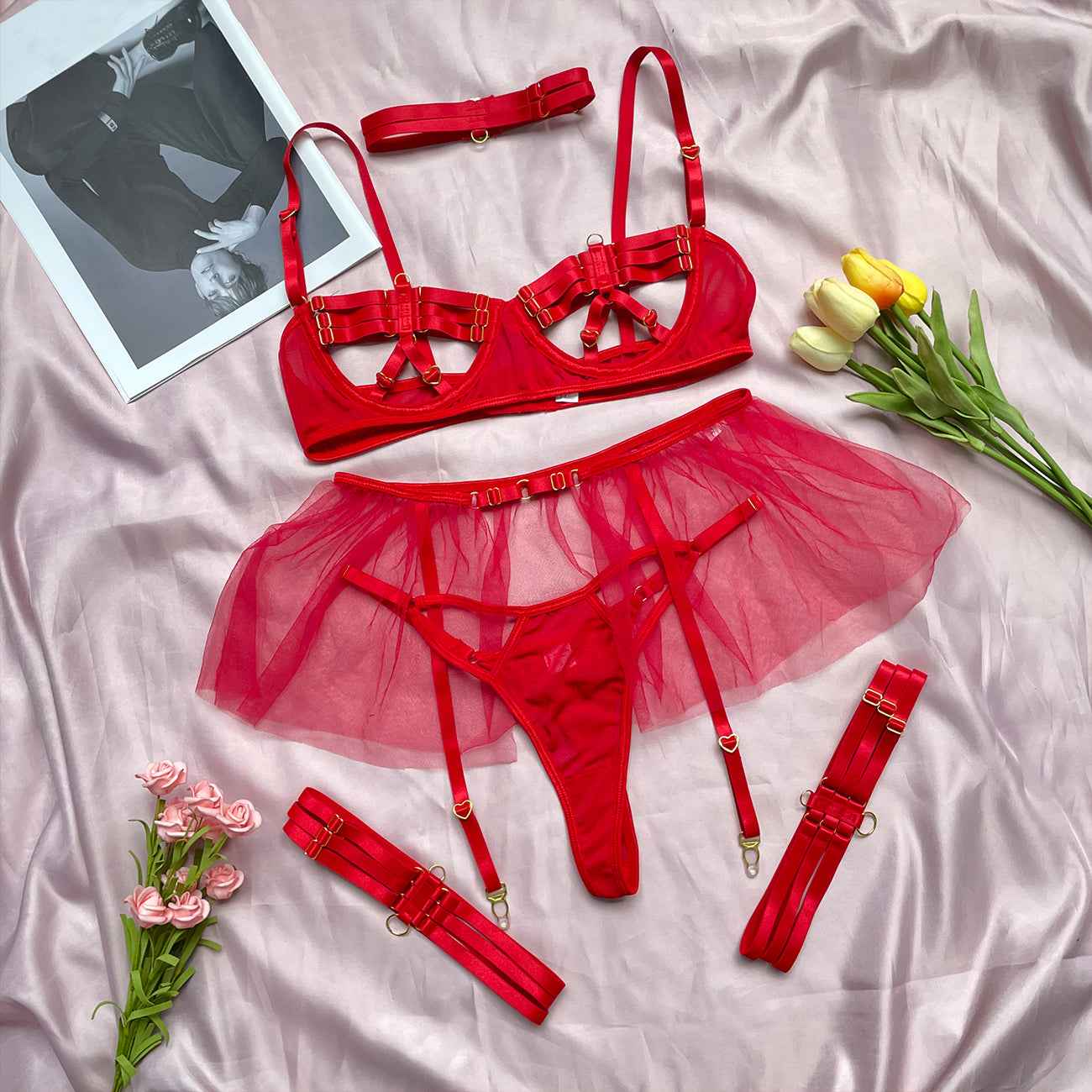 Women's Sexy Fashion Heavy Craft Strap Lingerie Costume