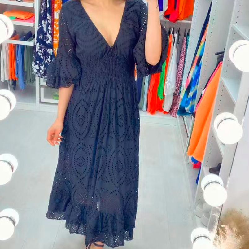 Women's High Waist Embroidered Dress for Parties S-5XL