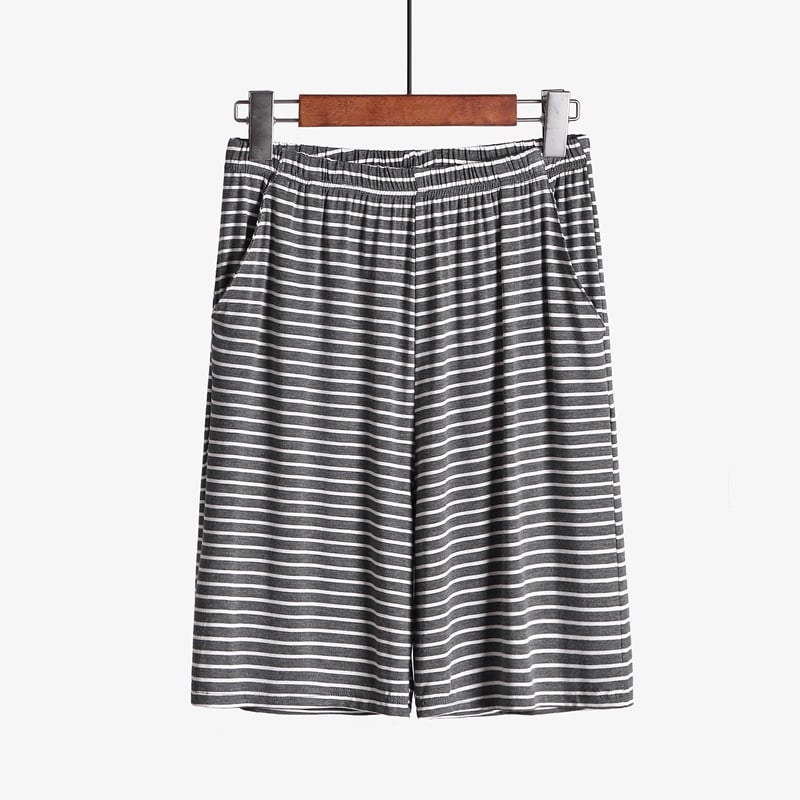 Plus Size Striped Loose Fitting Loungewear Shorts L-4XL