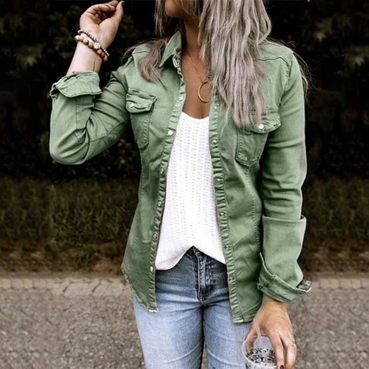 Long Sleeve Denim Shirt for Women