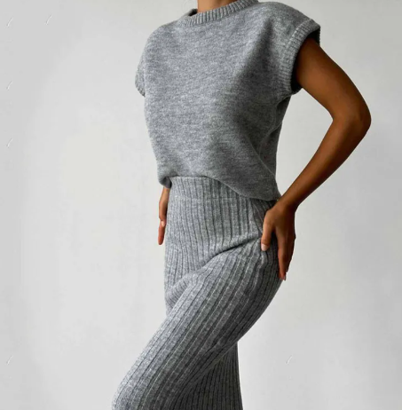 Modern Sleeveless Top and Maxi Skirt Set