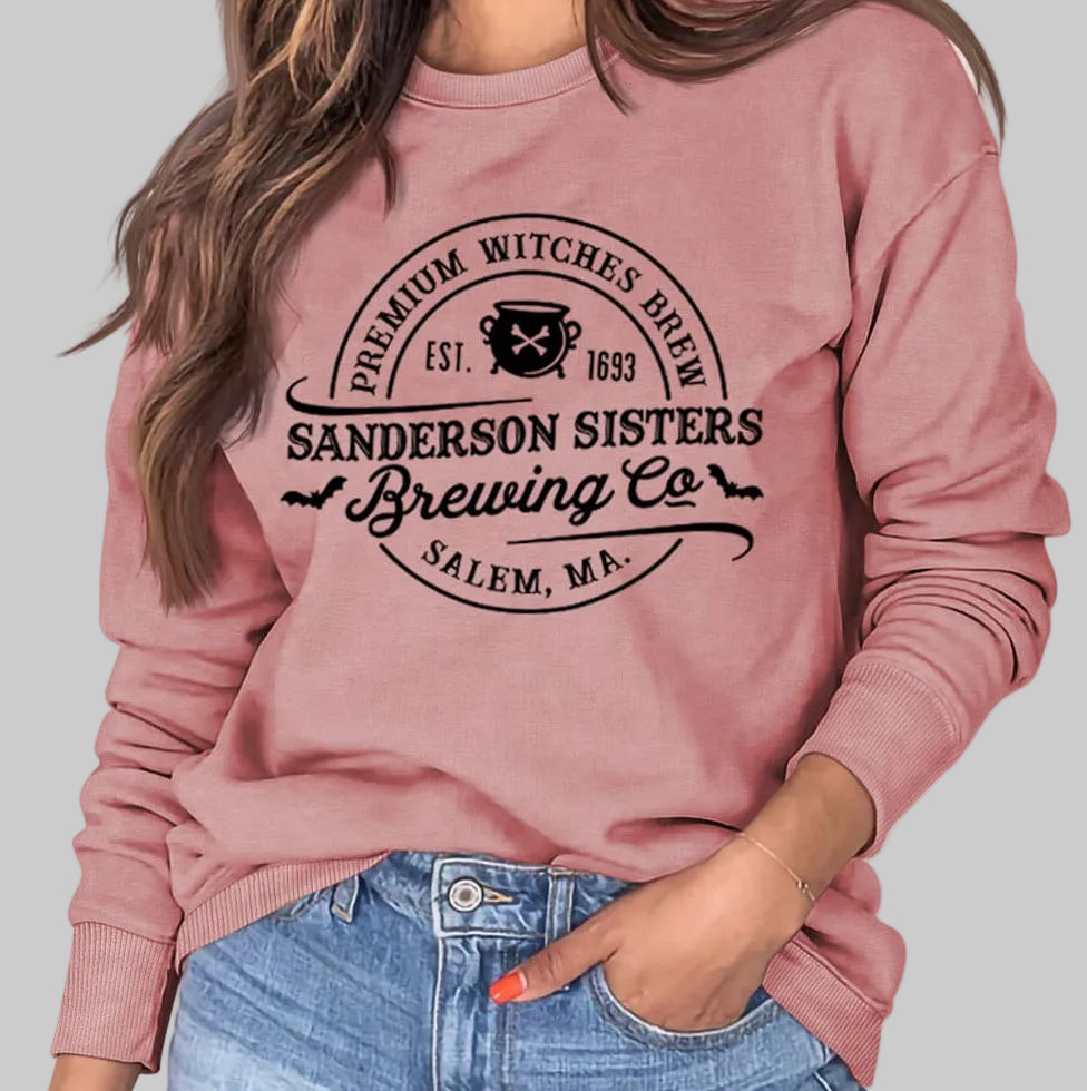 Women’s relaxed cotton letter graphic long sleeve tee in Mauve from The Pretty Pistol