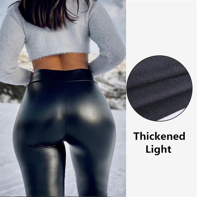 Multicolor High Waist Leather Pants for Women up to 5XL