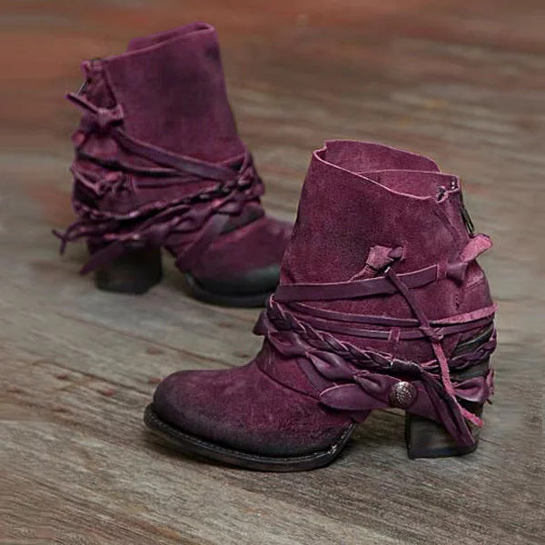 Back Zipper Low Boots