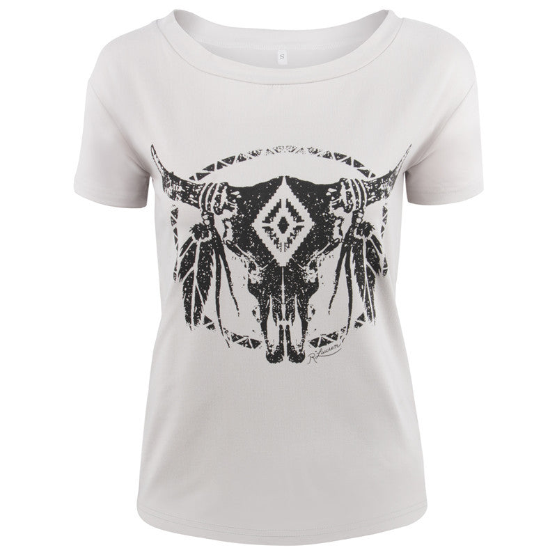 Country Chic Printed Short Sleeve T-Shirt up to 2XL