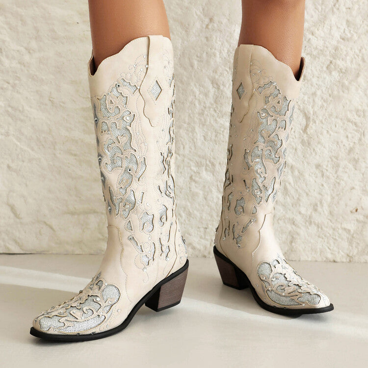Embroidered Western Cowboy Boots for Women