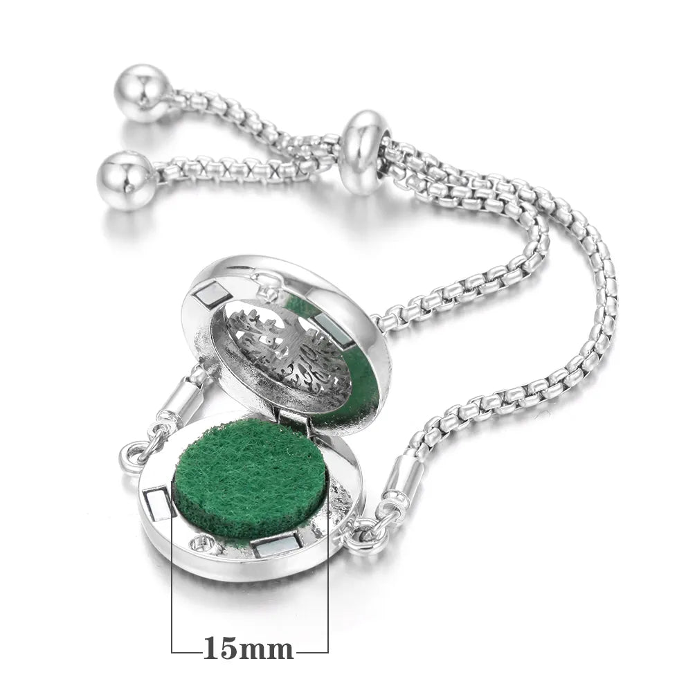 Stainless Steel Aromatherapy Diffuser Locket Bracelet – Adjustable Box Chain with Essential Oil Pad | The Pretty Pistol