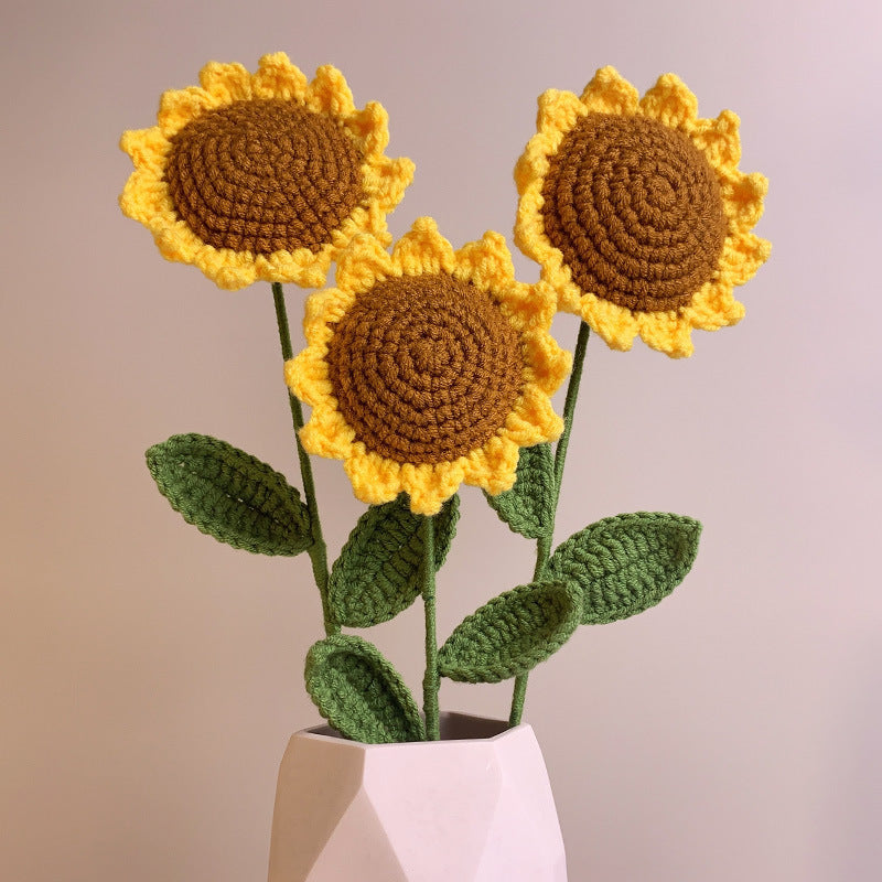 Hand-Knitted Sunflowers for Teachers and Birthdays