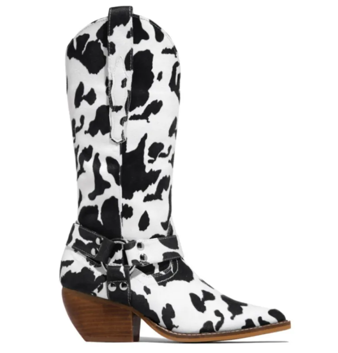 Cow Print Western Boots