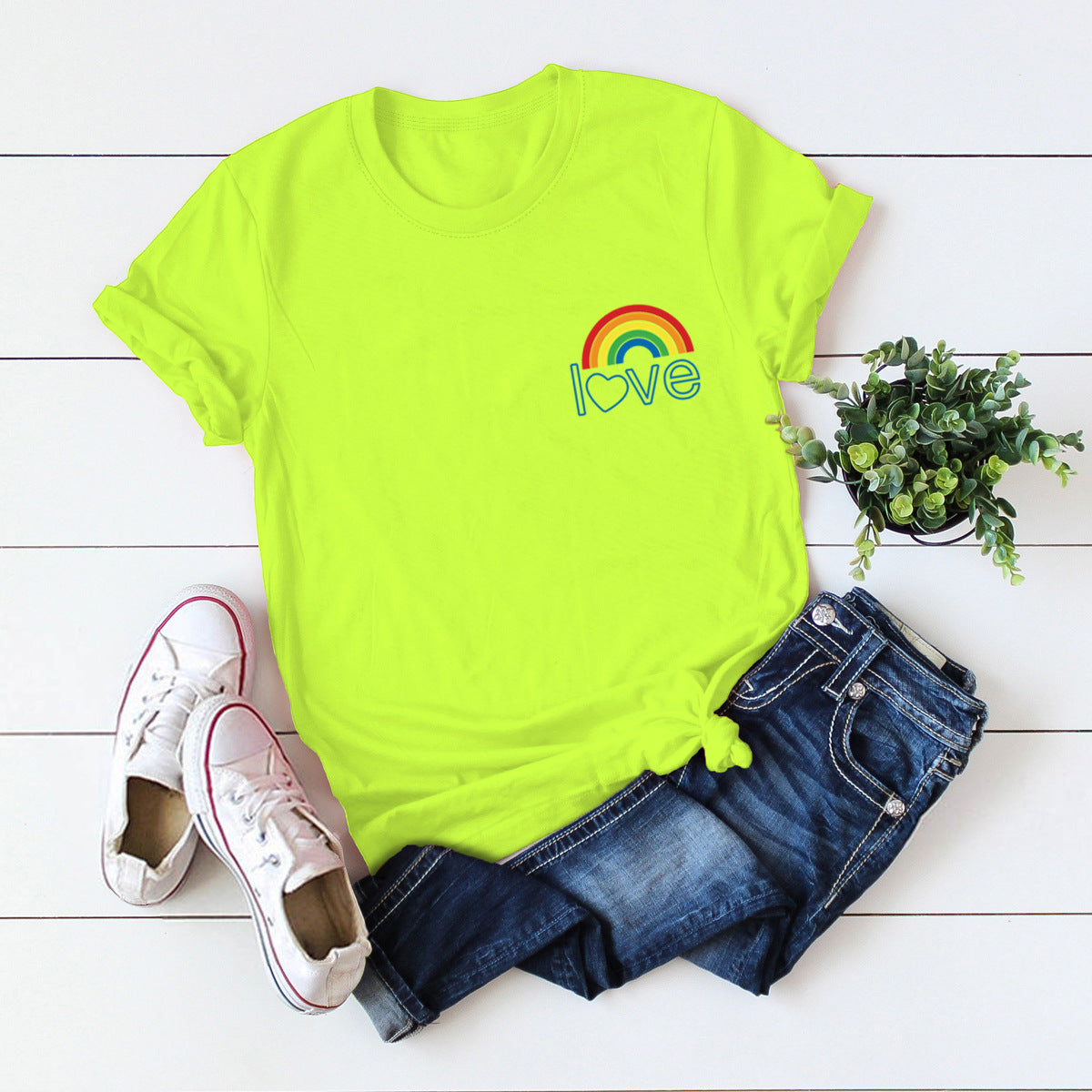 Cute Rainbow Cotton T-Shirts up to 3XL