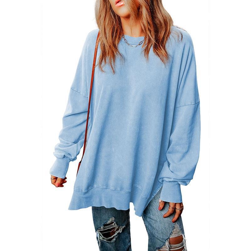 Solid Color Loose Pullover Top for Women