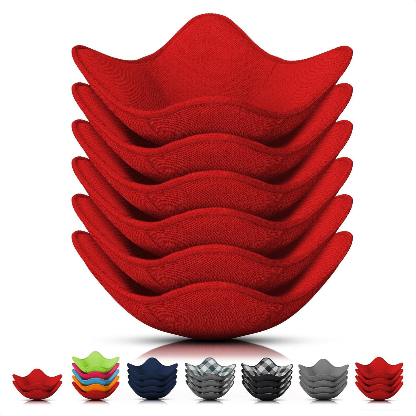 6 Pcs Soup Bowl Holders for Hot Food Heat Resistant Fabric Soup Cozy Bowl Warmer Holder for Kitchen Fits Standard Dishes up to 6.5  & Plates 7.1  – Washable & Reusable  Safe Handling & Trivet Use