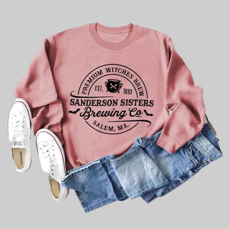 Women’s relaxed cotton letter graphic long sleeve tee in Mauve from The Pretty Pistol