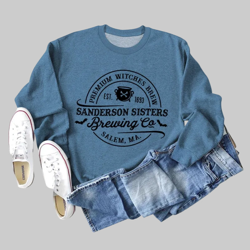Women’s relaxed cotton letter graphic long sleeve tee in Blue from The Pretty Pistol