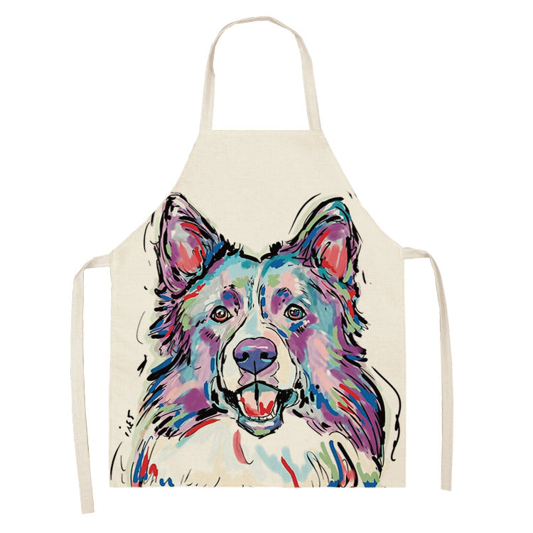 Nordic Polyester Dog Print Apron for Adults