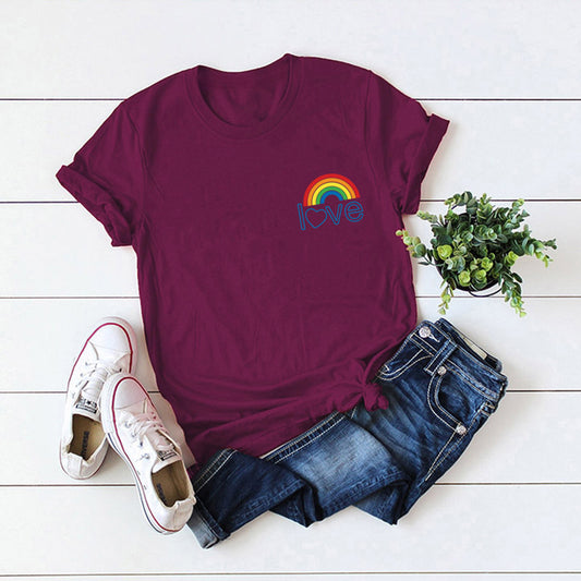 Cute Rainbow Cotton T-Shirts up to 3XL