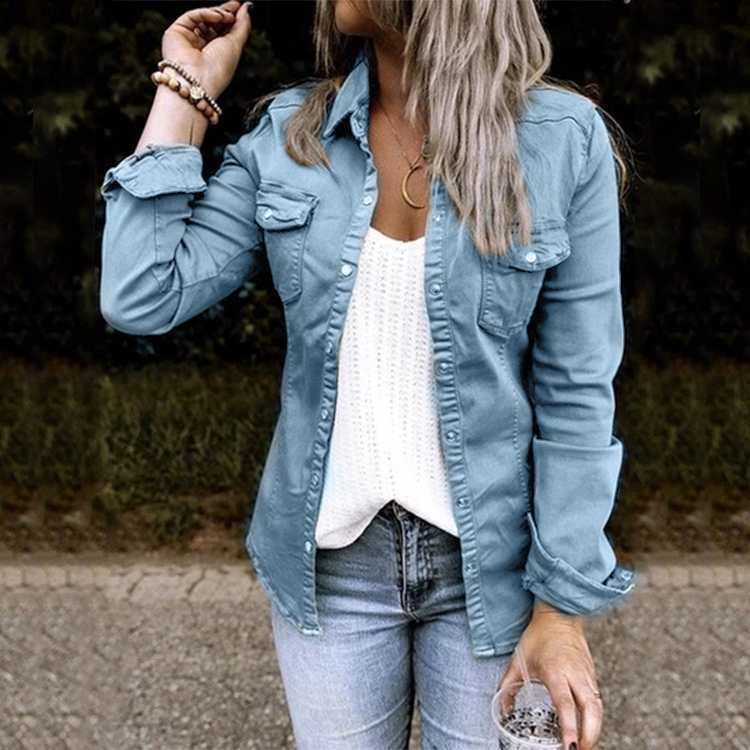 Long Sleeve Denim Shirt for Women