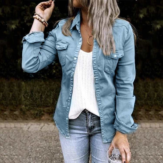 Long Sleeve Denim Shirt for Women up to 2XL