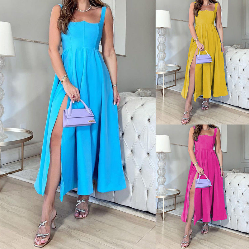 Women's Sleeveless Midi Strap Dress