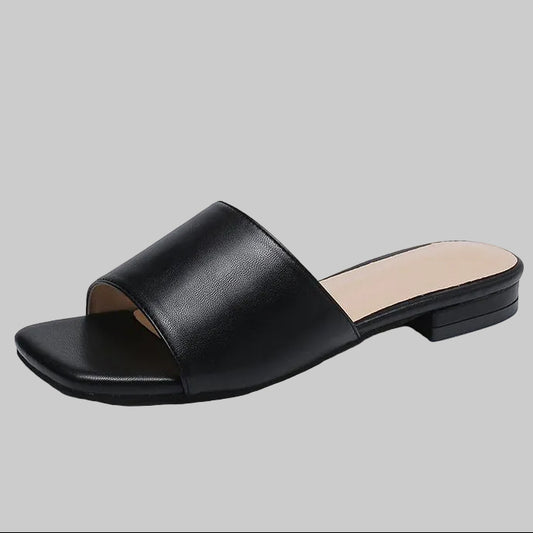Plus Size Square Toe Flat Sandals in Black – Sizes 5-14 | The Pretty Pistol