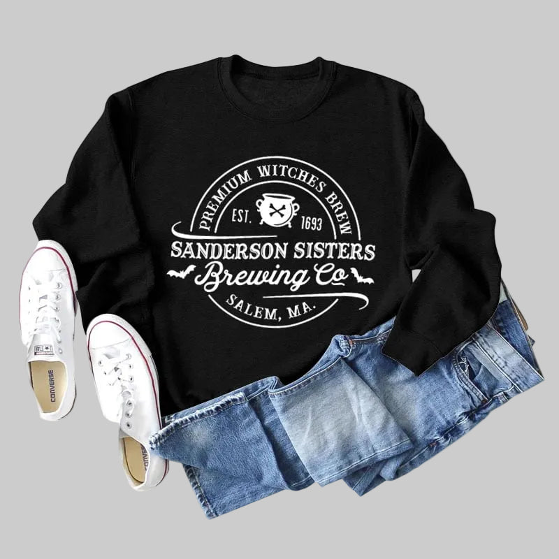 Women’s relaxed cotton letter graphic long sleeve tee in Black from The Pretty Pistol