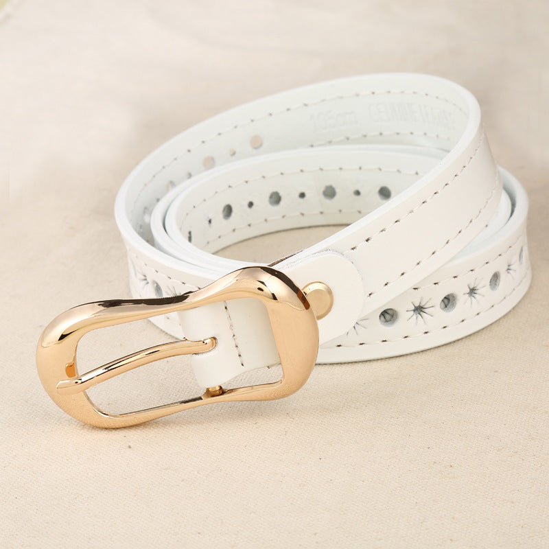 New Women's Genuine Leather Buckle Belt - Casual Design