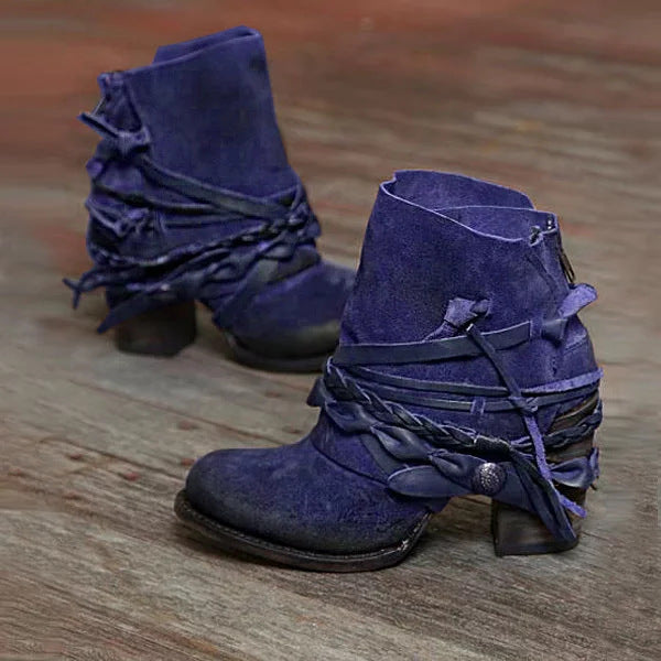Back Zipper Low Boots