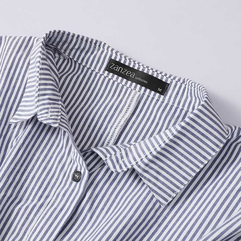 Summer Breeze Cotton Striped Shirt Dress