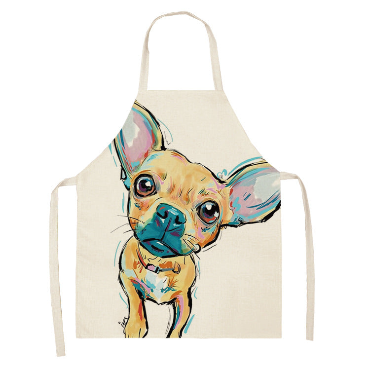 Nordic Polyester Dog Print Apron for Adults