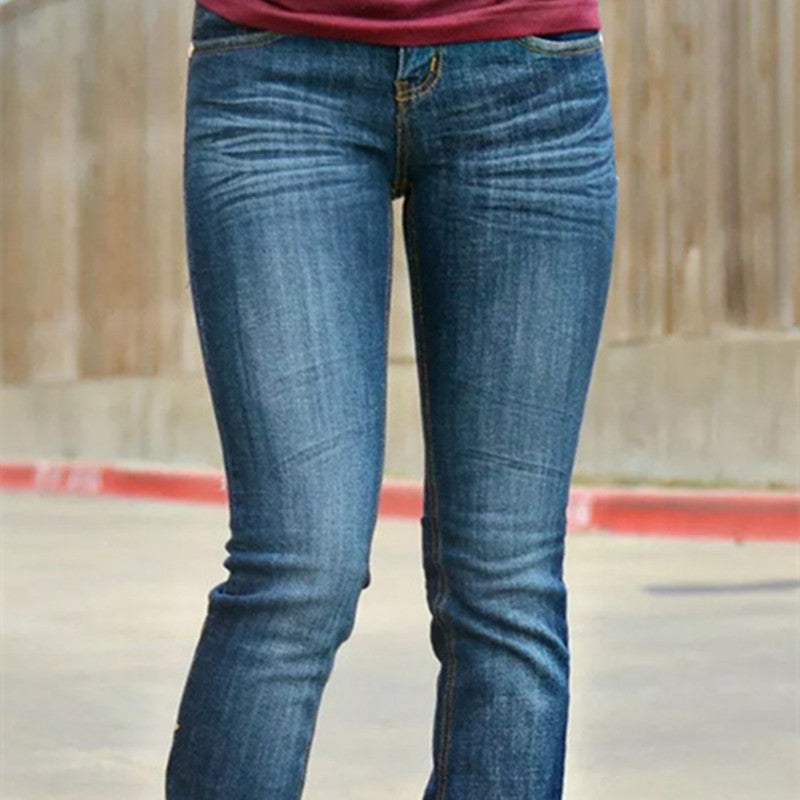 Western Embroidered Pocket Low-Rise Bootcut Jeans for Women up to 5XL