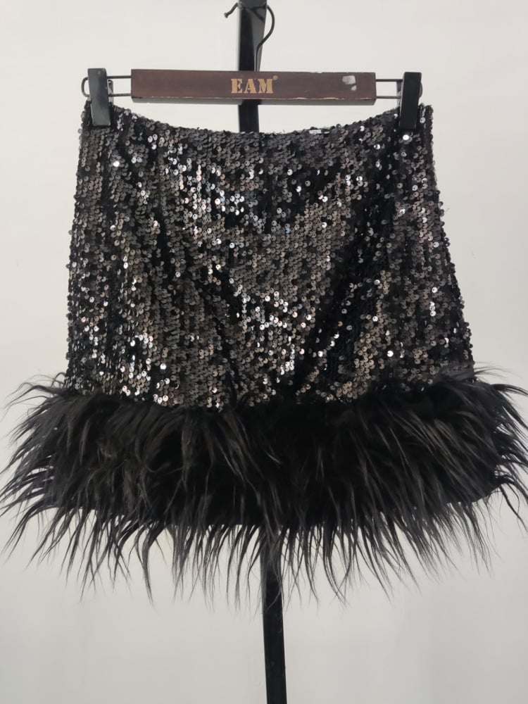 Sequin Glam Feather Skirts