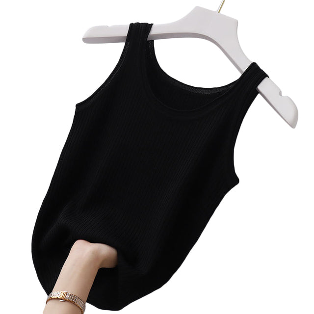 Summer Knitted Sleeveless Women's Slim Tank
