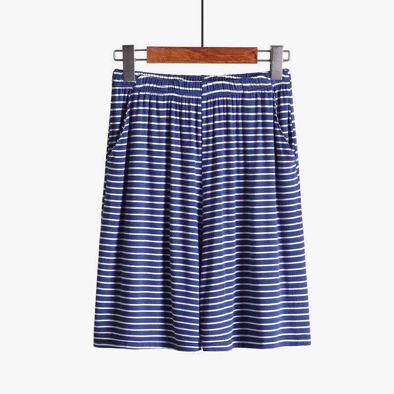 Plus Size Striped Loose Fitting Loungewear Shorts L-4XL