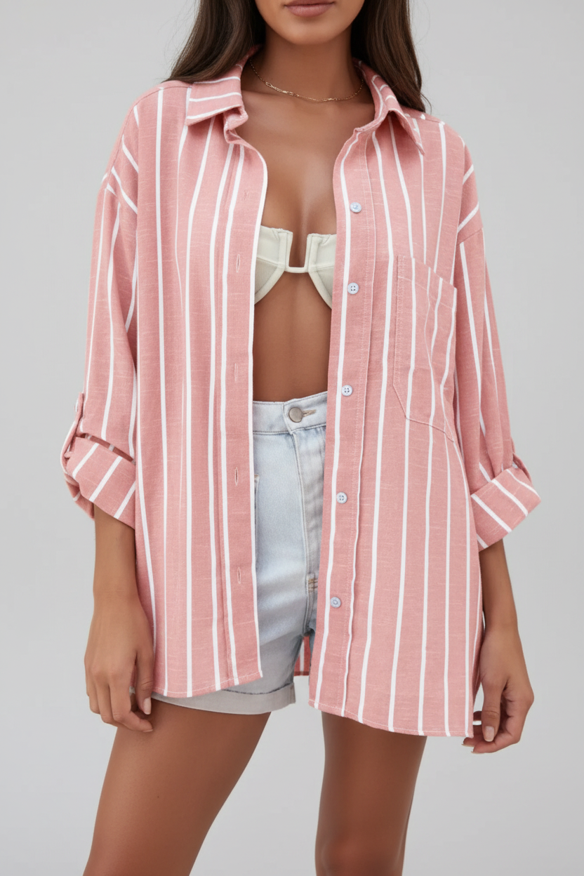 Women's Striped Raglan Sleeve Casual Blouse up to 3XL