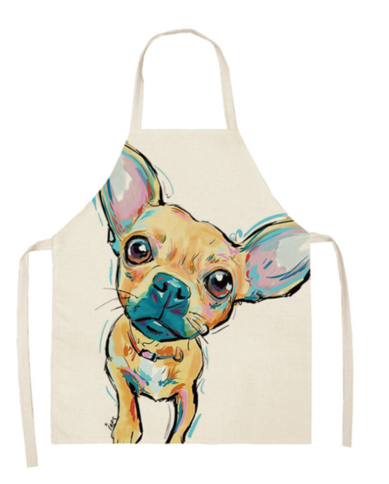 Nordic Polyester Dog Print Apron for Adults
