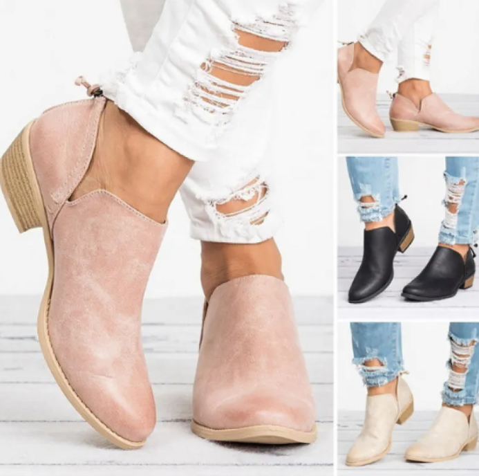 Casual Leather Women's Booties