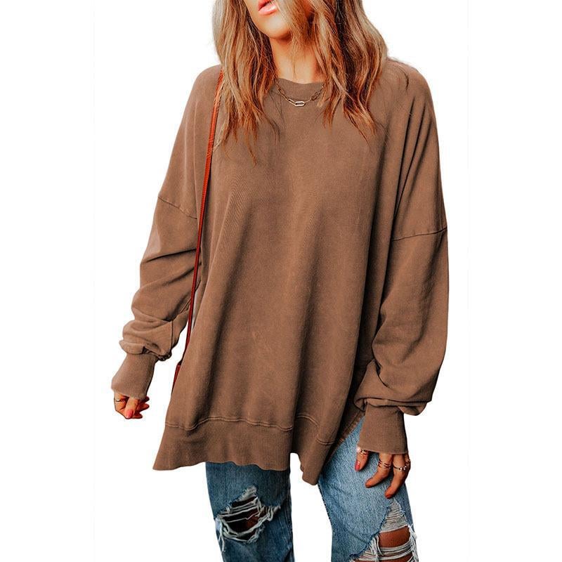 Solid Color Loose Pullover Top for Women