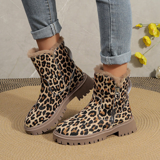 Short Leopard Print Chelsea Boots
