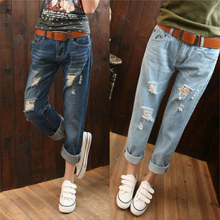 Cropped Ripped Denim Capris