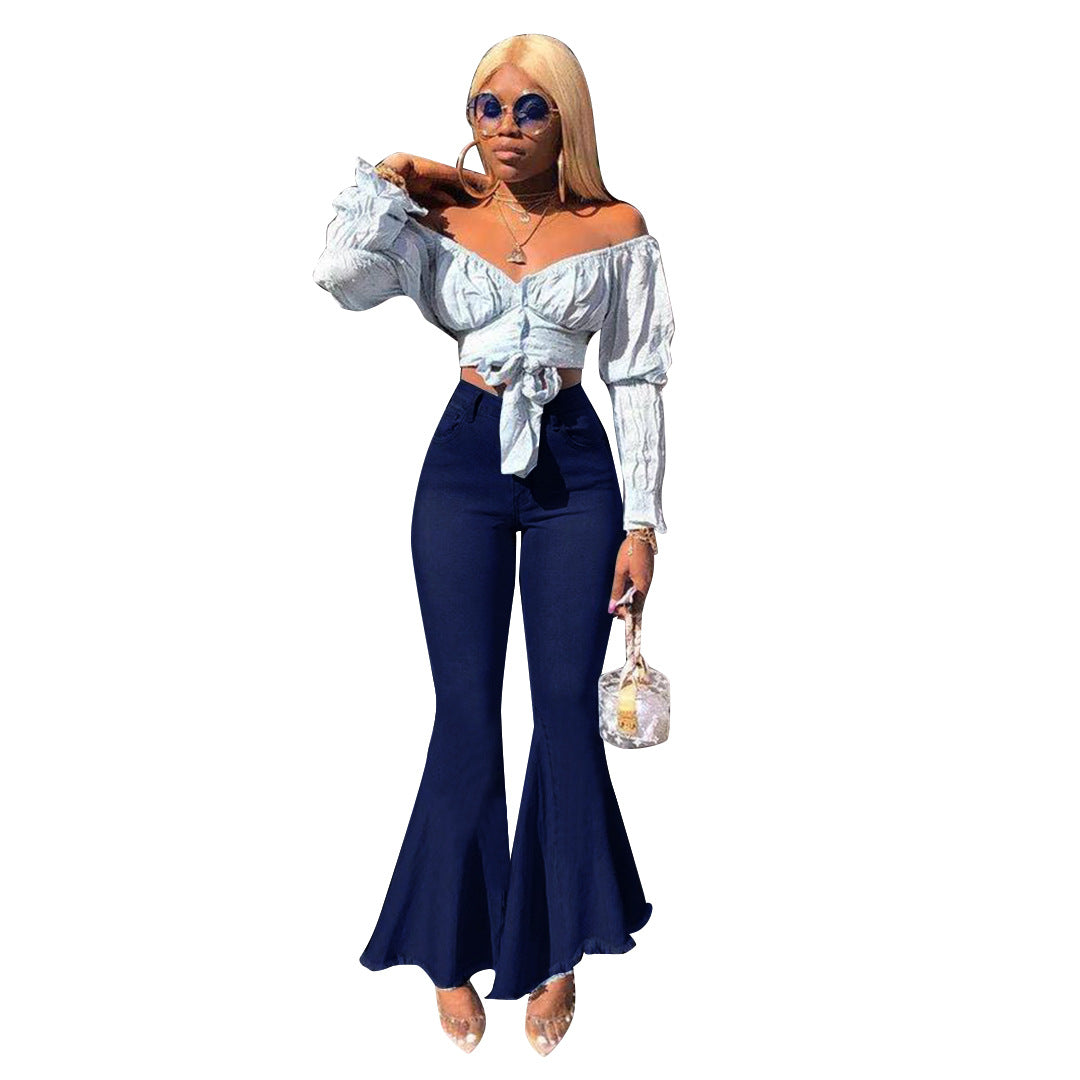 High Stretch Denim Flared Jeans for Women up to 3XL