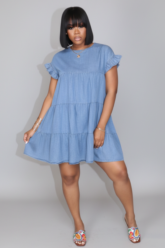 Plus Size Casual Denim Dress for Women