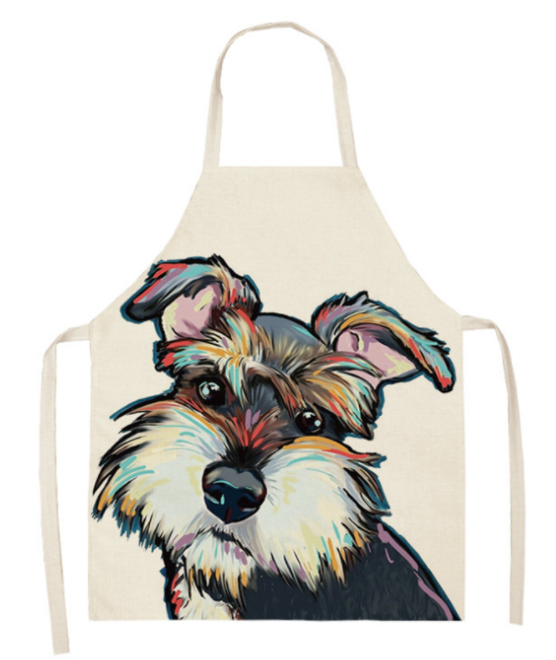 Nordic Polyester Dog Print Apron for Adults
